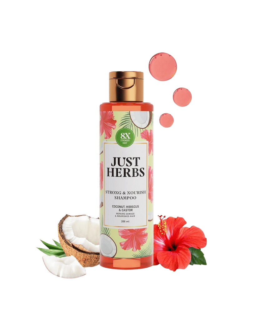 Strong & Nourish Shampoo with Coconut, Hibiscus & Castor – 200ml