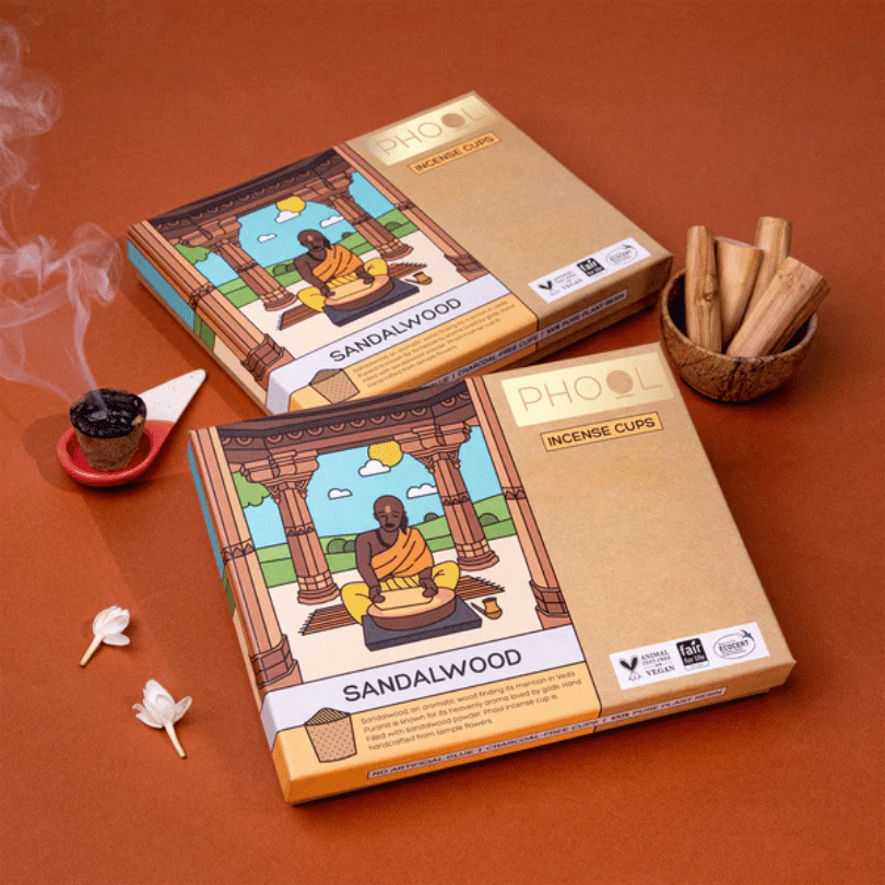 Natural Sandalwood Incense Cups - Havan Cups